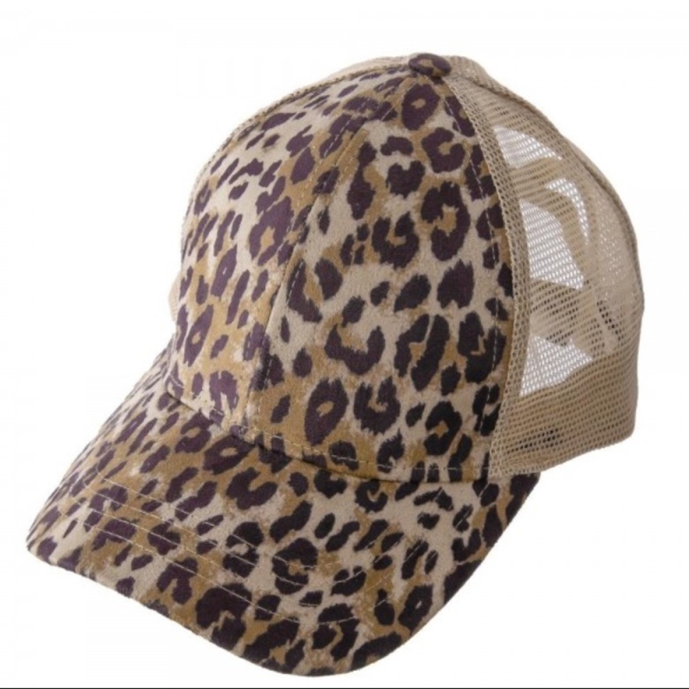 cheetah print pony cap
